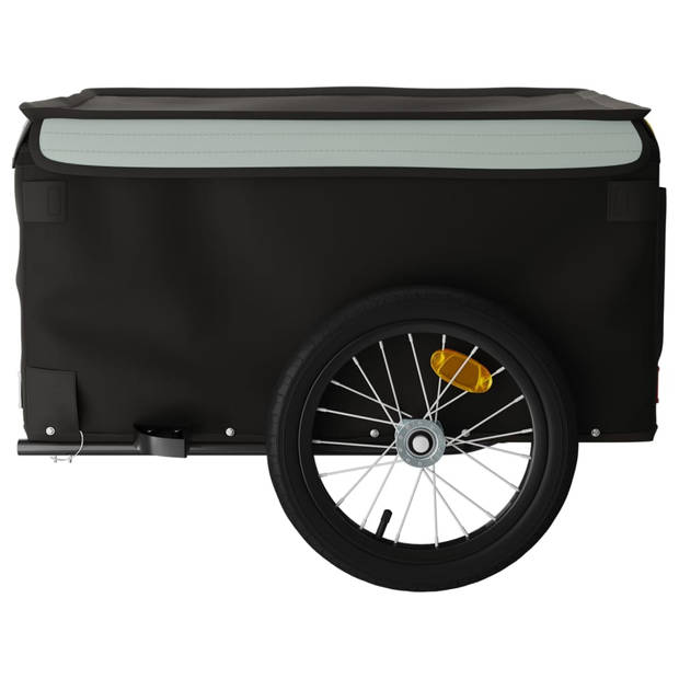 vidaXL Fietstrailer 45 kg ijzer zwart en grijs