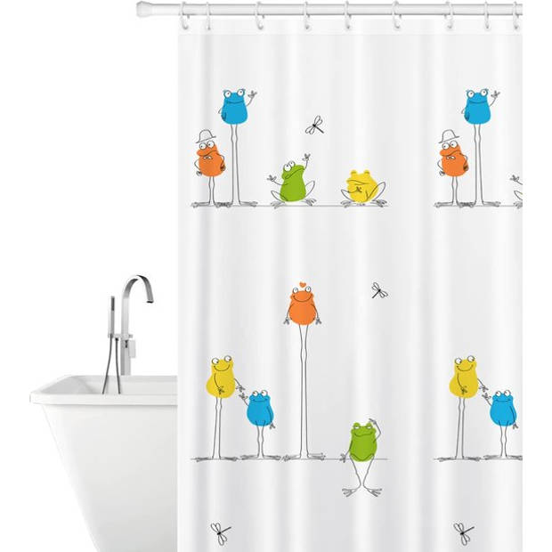 Tatkraft Funny Frogs - Douchegordijn 180x180cm - Antischimmel