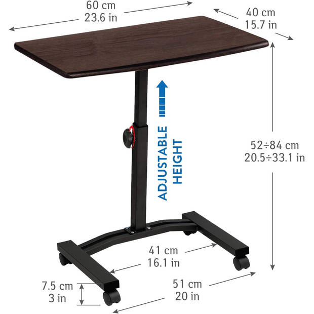 Tatkraft SALUTE - Laptopstandaard/Bureau - In hoogte verstelbaar 51,5-83cm