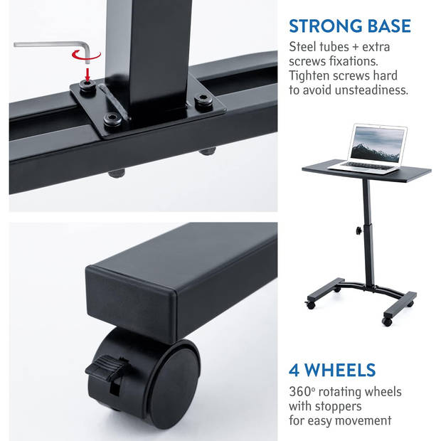 Tatkraft DREAM - Laptopstandaard/Bureau - In hoogte verstelbaar 52-84cm