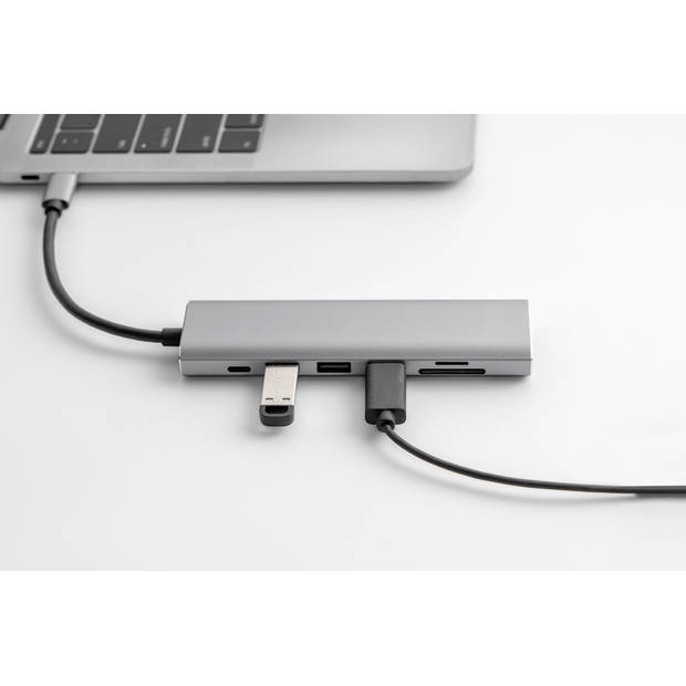 Universele Aluminium USB-C splitter - 7 in 1 - Space Grey