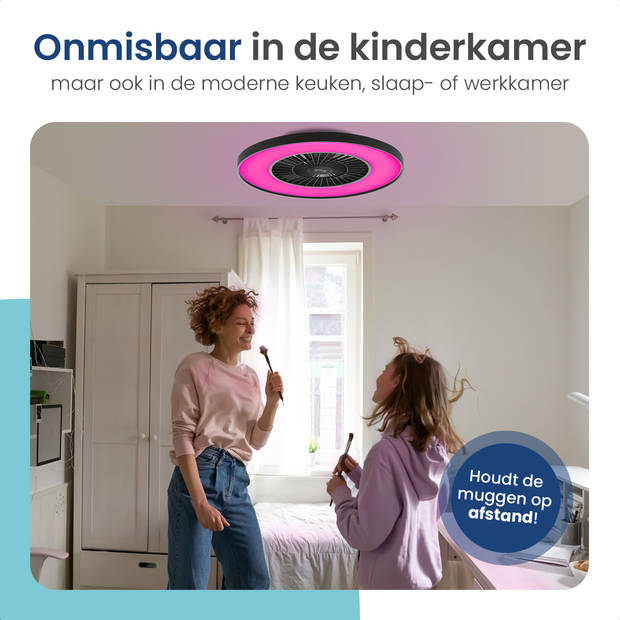 Gologi Plafondventilator met Verlichting - Ø60 cm - LED RGBW - 6 Standen - Plafondlamp - Met Afstandbediening en App