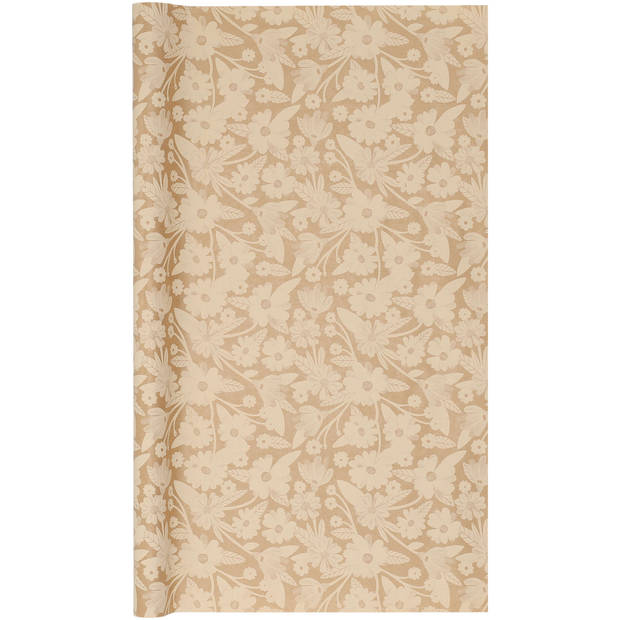 Cadeaupapier bloemen kraft 70X200