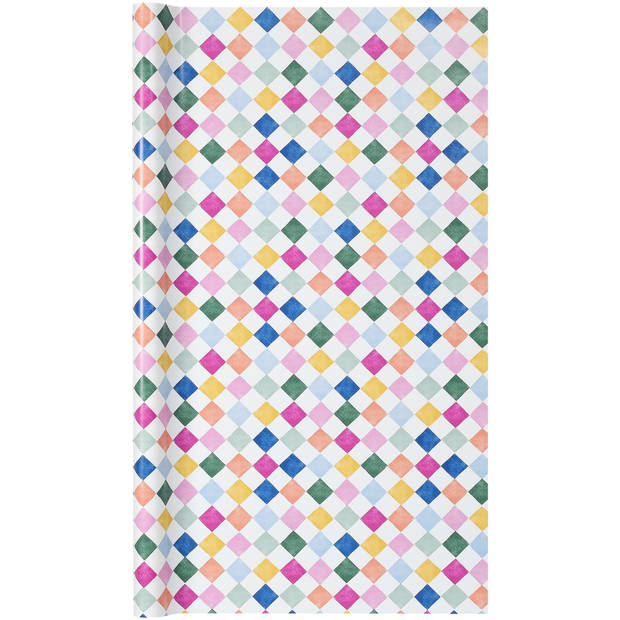 Cadeaupapier ruit kleur 70X200 60Gr