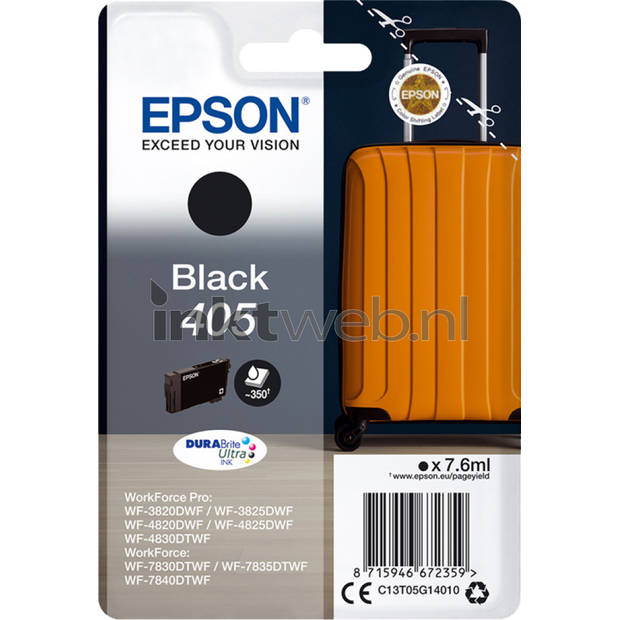 Epson inktcartridge 405, 350 pagina's, OEM C13T05G14010, zwart