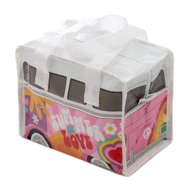 Lunchtas - Volkswagen - roze - 4 liter - 16 x 21 x 12 cm - lunchtrommel - picknick/strand - Koeltas