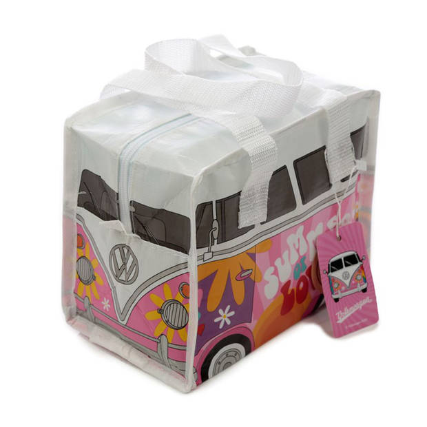 Lunchtas - Volkswagen - roze - 4 liter - 16 x 21 x 12 cm - lunchtrommel - picknick/strand - Koeltas