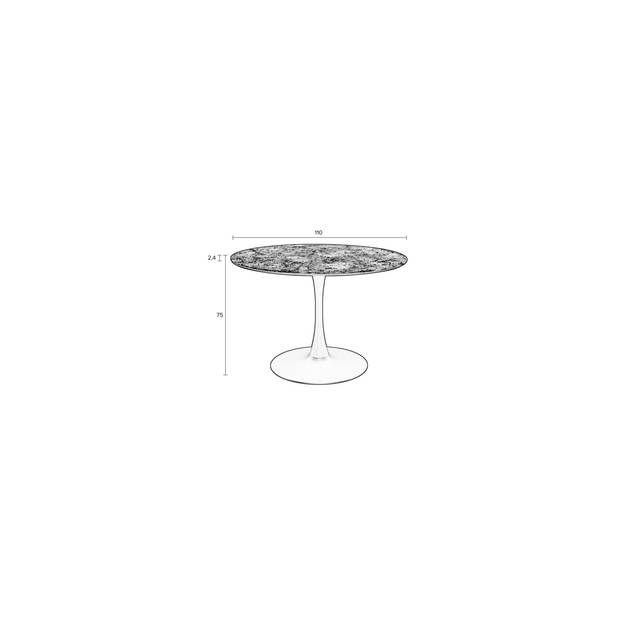 Housecraft Maru Eettafel Marmerlook Rond 110 cm Wit