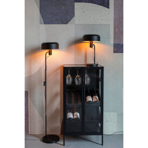 Housecraft Landon Vloerlamp/ Staande Leeslamp Zwart