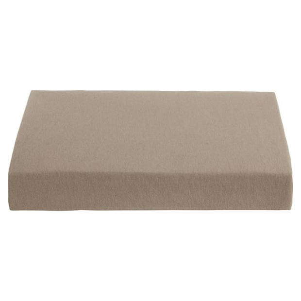 Ambiante Hoeslaken Topdek Jersey Taupe 140x200 cm - 100% Katoen