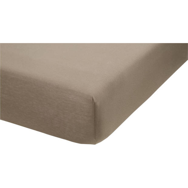 Ambiante Hoeslaken Topdek Jersey Taupe 160x200 cm - 100% Katoen