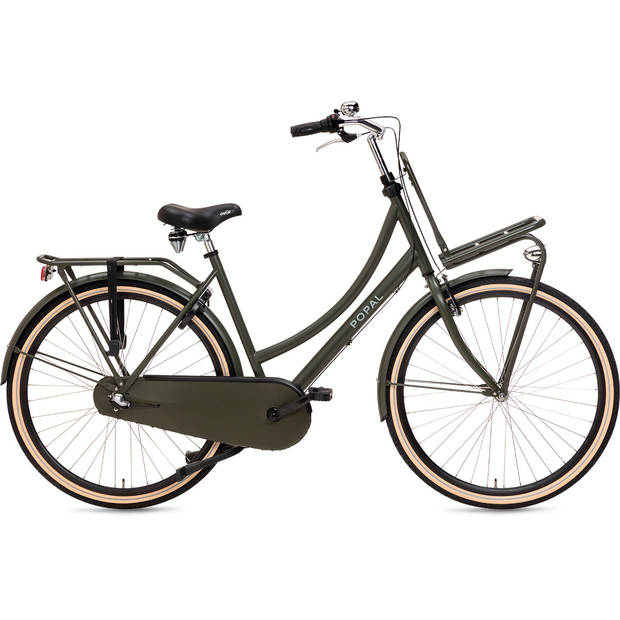 Popal Transportfiets dames Daily Dutch Basic+ 28 Inch 53 cm Dames 3V Terugtraprem Legergroen