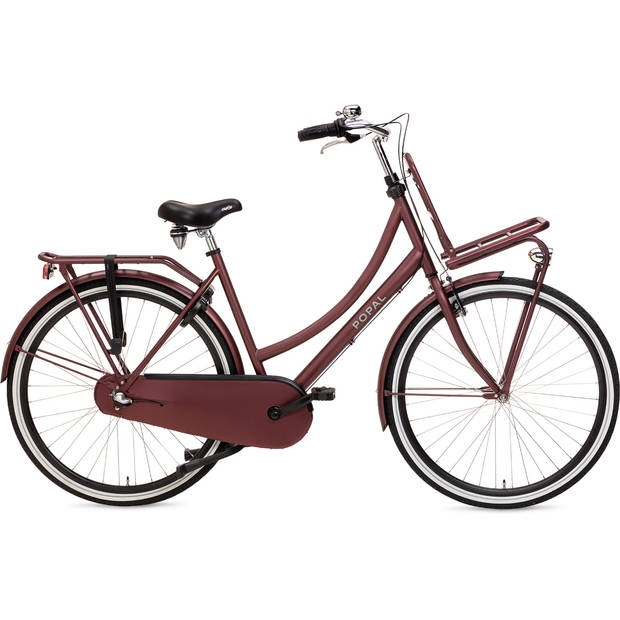 Popal Transportfiets dames Daily Dutch Basic+ 28 Inch 59 cm Dames 3V Terugtraprem Roodbruin