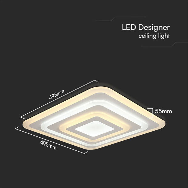 V-TAC VT-7719 Designer plafondlampen - Designlampen - IP20 - Wit - 77 Watt - 6700 Lumen - 3IN1