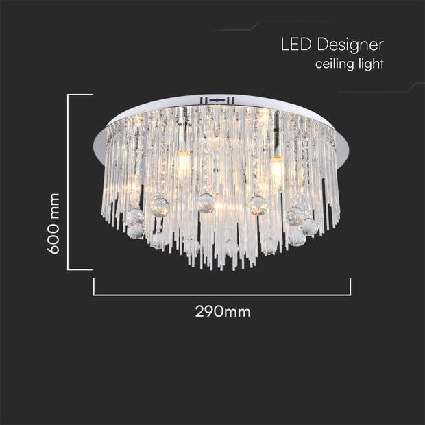 V-TAC VT-7970 Designer plafondlampen - Designer plafondarmaturen E14 - IP20 - Chroom - Modelnr: - VT-7970