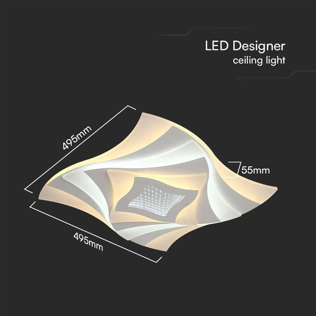 V-TAC VT-7734 Designer plafondlampen - Designlampen - IP20 - Wit - 75 Watt - 6500 Lumen - 3IN1