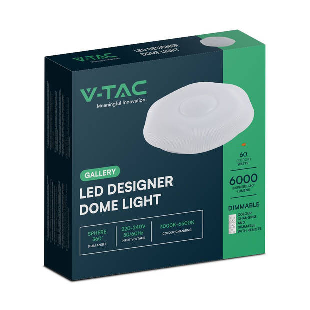 V-TAC VT-8562 Design plafondlampen - Kleurwisselende afstandsbediening - IP20 - 60 Watt - 6000 Lumen - 3IN1 - Modelnr: