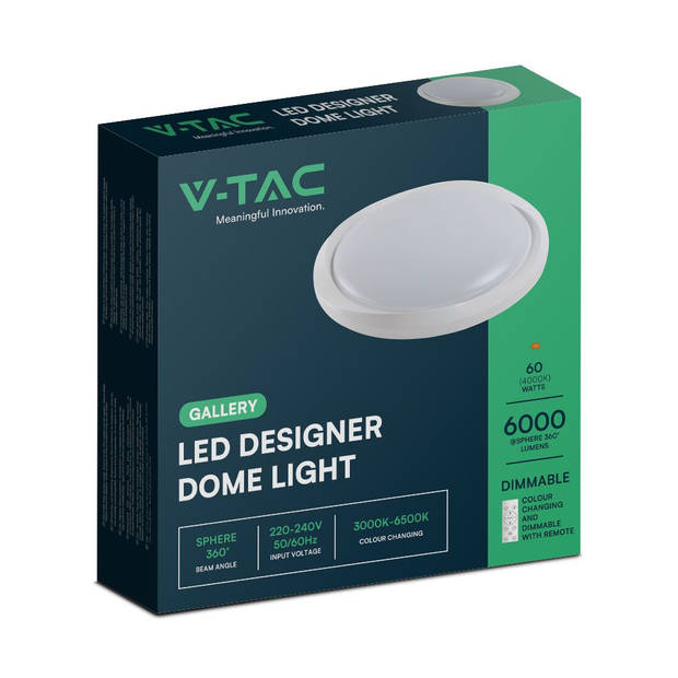 V-TAC VT-8559 Design plafondlampen - Kleurwisselende afstandsbediening - IP20 - 60 Watt - 6000 Lumen - 3IN1 - Modelnr: