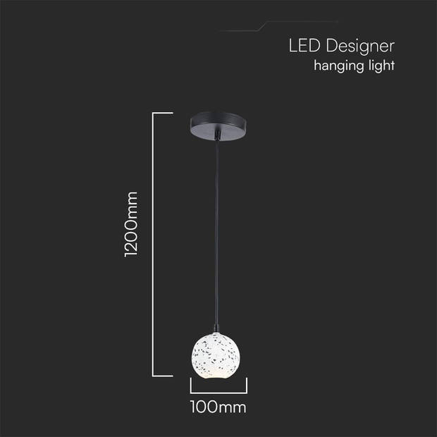 V-TAC VT-7986 Pendelarmaturen - Marble Series - IP20 - Wit - G9