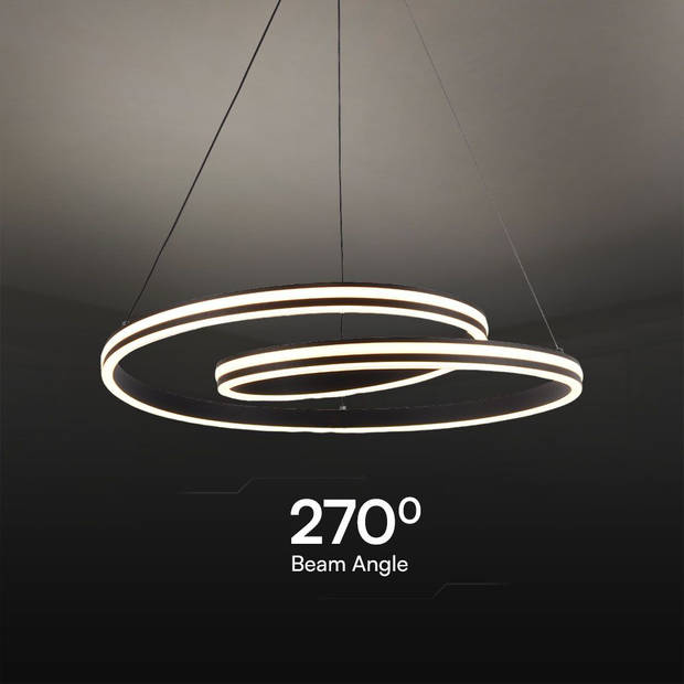V-TAC VT-7984 Design plafondlampen - Design hanglampen - IP20 - Zwart - 40 Watt - 4800 Lumen - 3IN1 - Modelnr: -