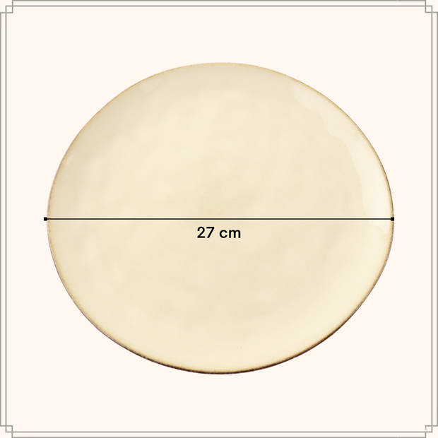 OTIX Dinerborden - Bordenset - 6 Persoons - Beige - 27cm - Keramiek - MAPLE