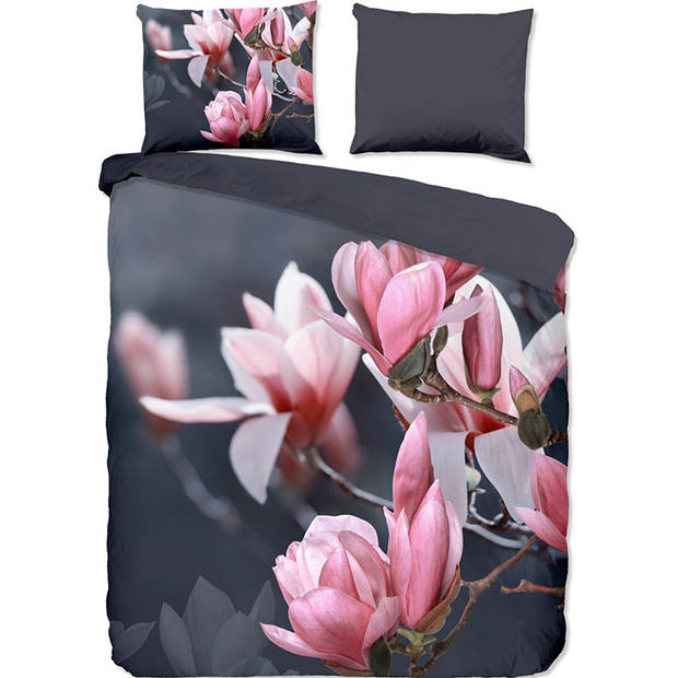 Pure Blossom Dekbedovertrek Antraciet-Lits-jumeaux (240 x 200/220 cm)