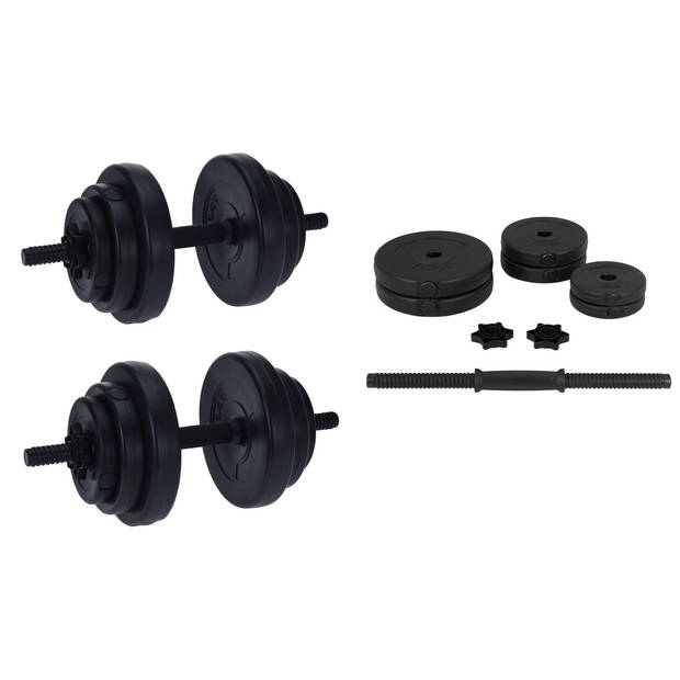 Dumbbell Set - Verstelbaar - 2 STUKS van 10 KG - Halters - 12 schijven