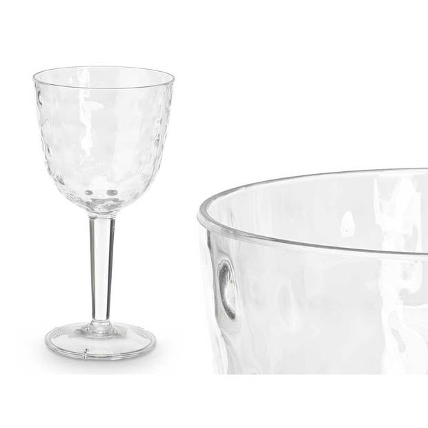 Leknes Wijnglas Gloria - 1x - transparant - onbreekbaar kunststof - 450 ml - feest glas wijn