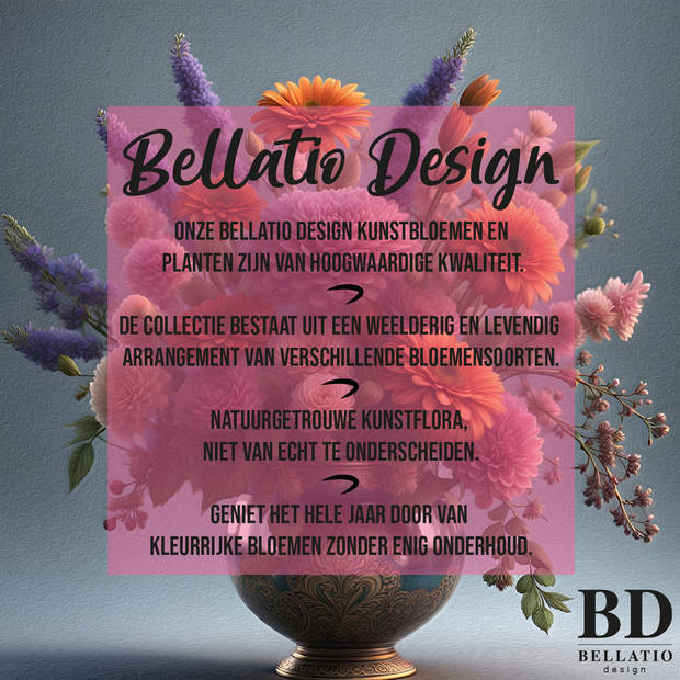 Bellatio Design Kunstbloem bloesemtak ridderspoor - 76 cm - wit - kunst zijdebloemen - decoratie bloem - Kunstbloemen