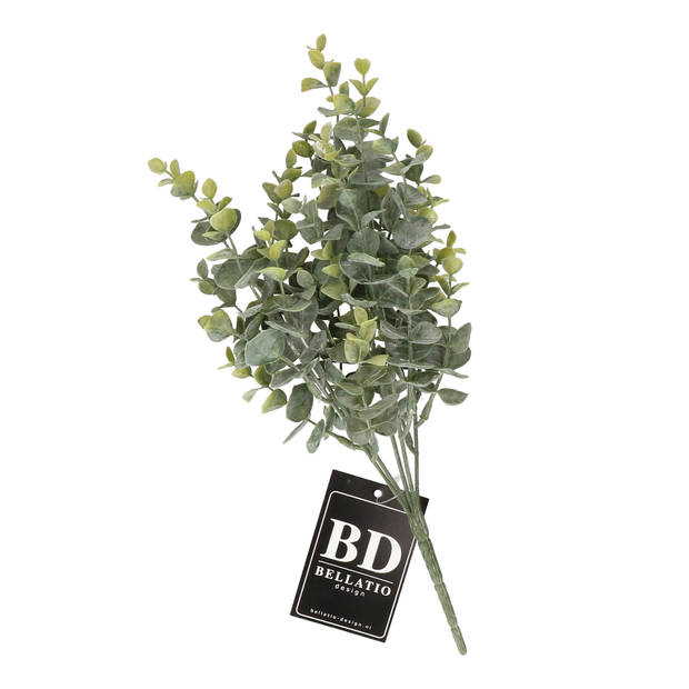 Bellatio Design Kunstbloem/kunsttak Eucalyptus Cinera - 32 cm - bosje/bundel - kunst zijdebloemen - Kunstbloemen