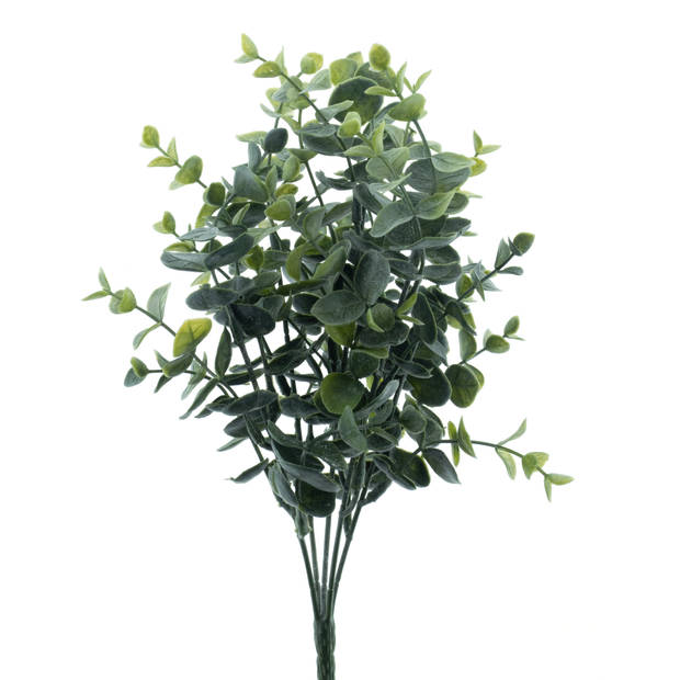 Bellatio Design Kunstbloem/kunsttak Eucalyptus Cinera - 32 cm - bosje/bundel - kunst zijdebloemen - Kunstbloemen