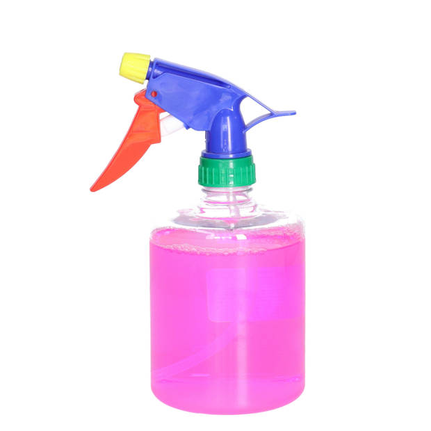 Plasticforte Plantenspuit met een inhoud van 500 ml - transparant - verstuiver kop multi kleuren - 30 cm - Plantenspuite