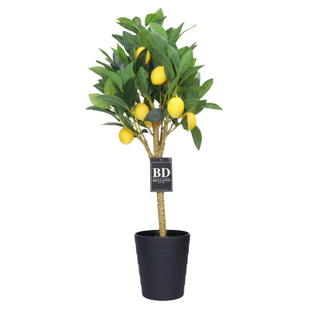 Bellatio design Kunst citrus boom in pot - citroen - 70 cm - kunstplant - voor binnen - Kunstplanten