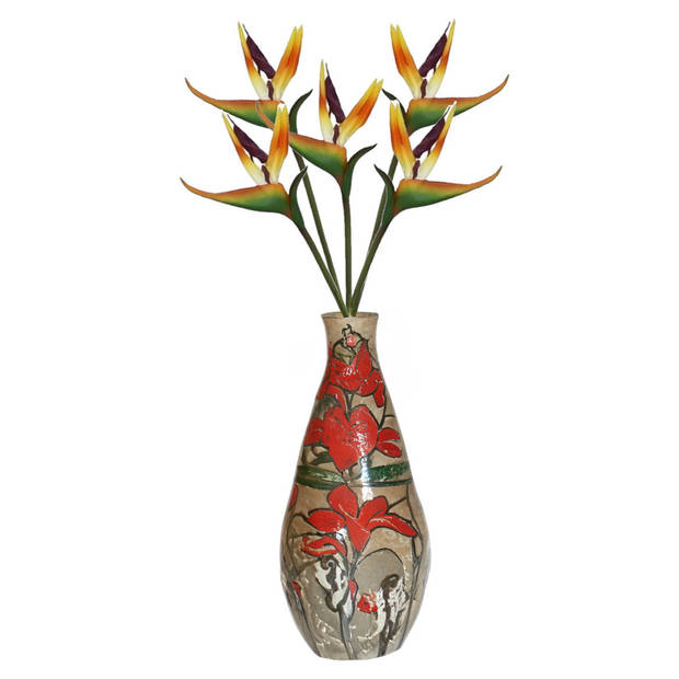 Kunstbloem Strelitzia - 62 cm - losse tak - kunst zijdebloem - Paradijsvogelplant - Kunsttakken