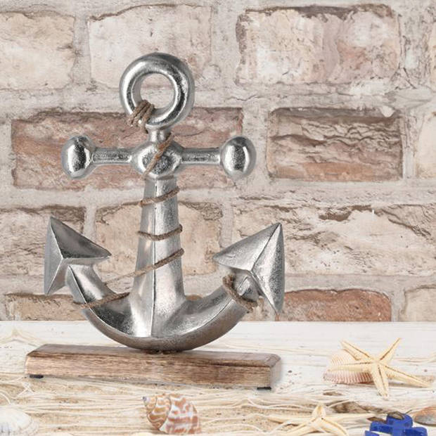 Scheep/schip anker beeld - 24 x 33 cm - maritieme home decoraties - aluminium - Beeldjes