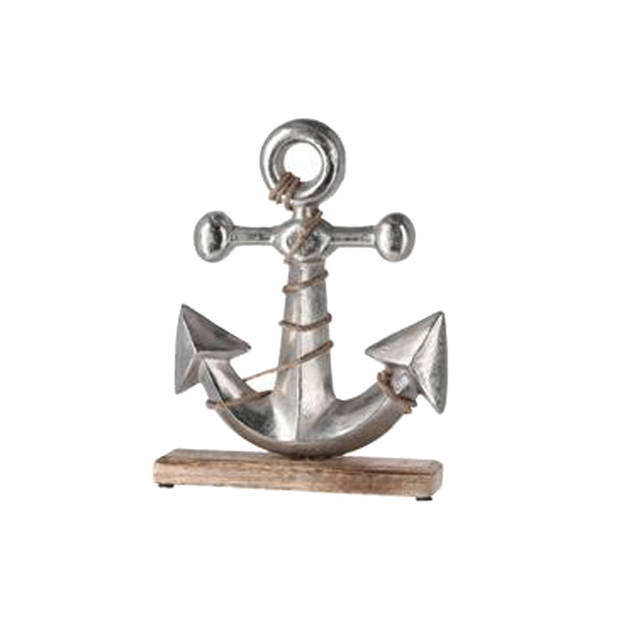 Scheep/schip anker beeld - 24 x 33 cm - maritieme home decoraties - aluminium - Beeldjes