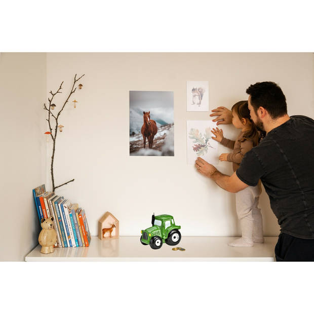 G. Wurm Spaarpot voor kind/volwassenen - thema Tractor - keramiek - groen - 17 x 14 x 11 cm - Spaarpotten