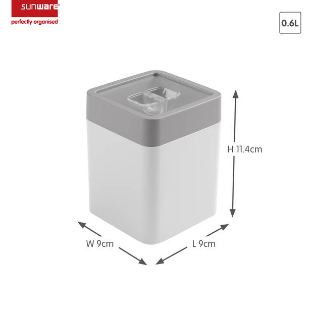 Sigma home voorraadbus 0,6L wit grijs - Set van 4