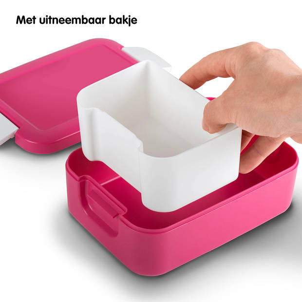 Sigma home broodtrommel klein + 2x drinkbeker - roze