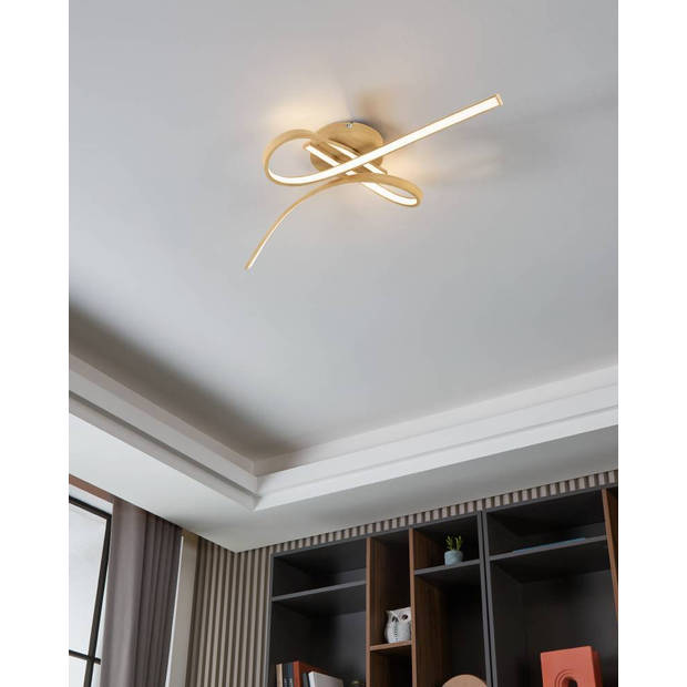 EGLO Selvina 2 Plafondlamp - LED - 68 cm - Lichtbruin/Wit