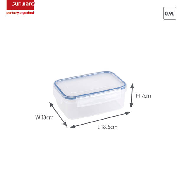 Basic vershouddoos 0,9L - Set van 6 - Transparant