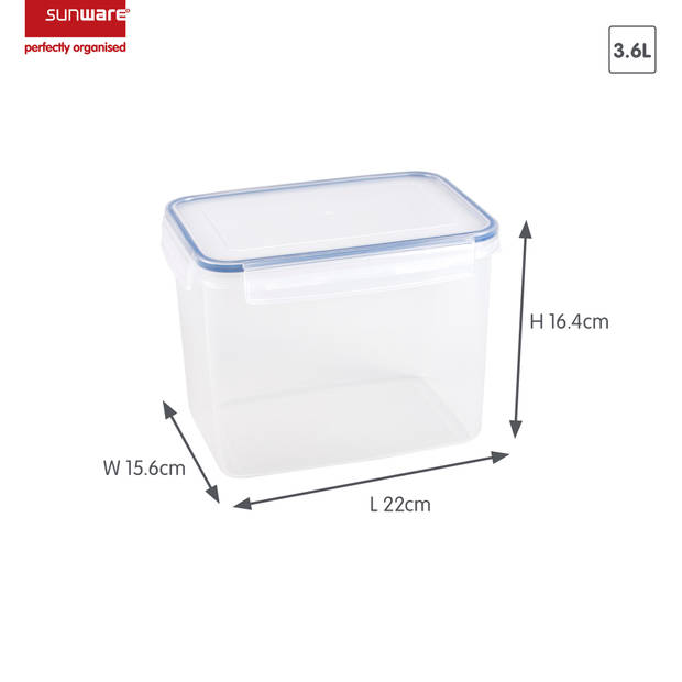 Basic vershouddoos 3,6L - Set van 4 - Transparant