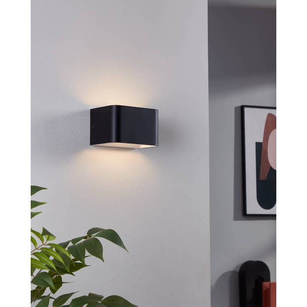 EGLO Sania 4 Wandlamp - LED - 13 cm - Zwart/Wit