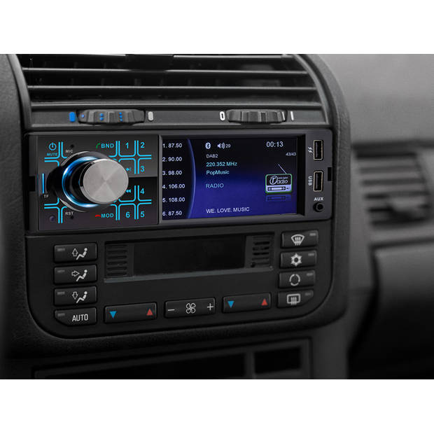 Caliber Autoradio Met Bluetooth, USB, AUX - 4 Inch Scherm - Achteruitrijcamera aansluiting - Extra USB (RMD404DAB-BT)