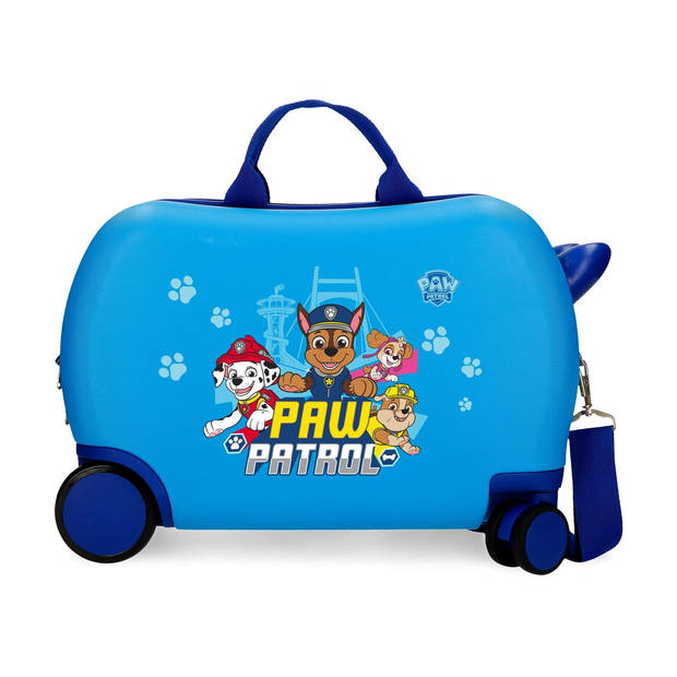 Paw Patrol jongens kinderkoffer rite on rol zit blauw twister