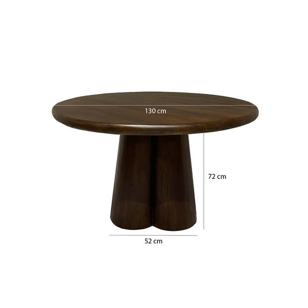 Livingfurn - Eetkamertafel Brix Clubs 130cm - Mangohout