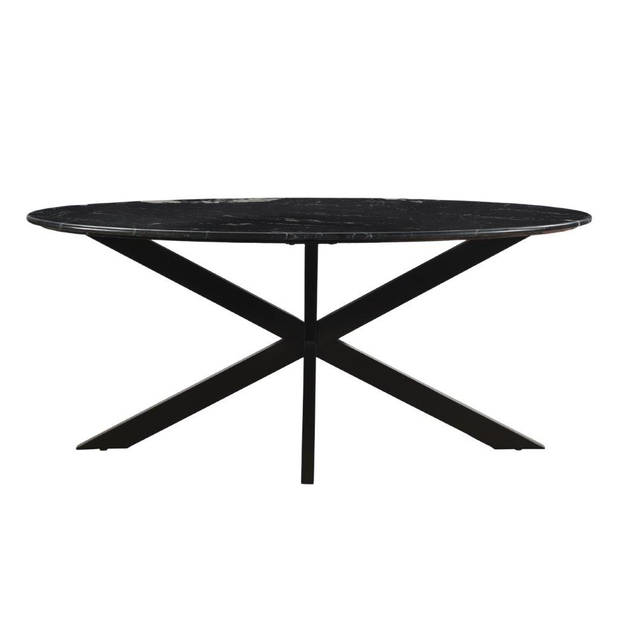 Livingfurn - Eetkamertafel - Rond - Riverwood - 180 cm - Zwart