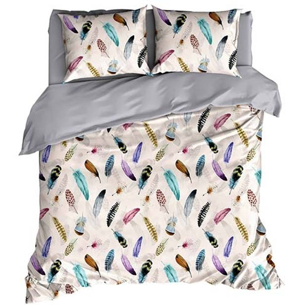 Satin d'Or Dekbedovertrek Feathers Multi-1-persoons (140 x 200/220 cm)