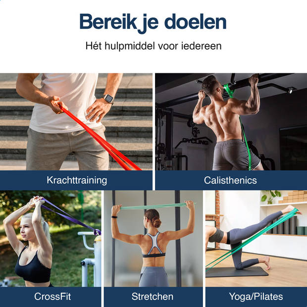 Hulser Resistance band 2 tot 7 kg - 104 / 208 cm - Weerstandsband pull up - Fitness weerstandband - Elastiek - Geel