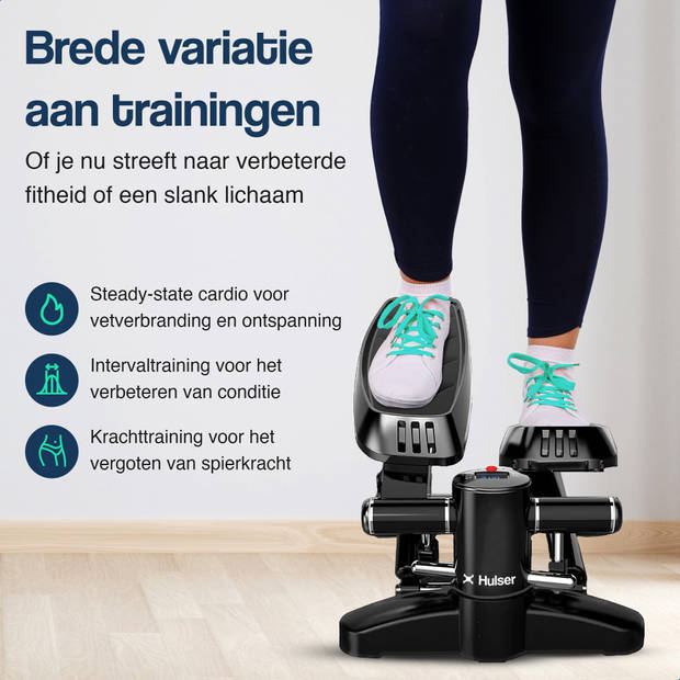 Hulser Stepper met display - Met weerstandsbanden - Home gym fitnessapparaat - Thuis sporten - Mini cardio home trainer